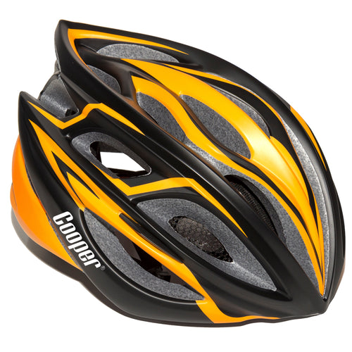 Cycling Helmet Matt Black/Orange - Cooper Leisurewear