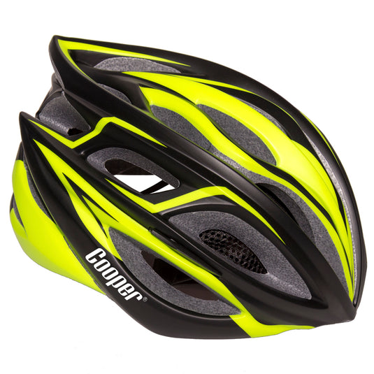 Cycling Helmet Matt Black/Neon Yellow - Cooper Leisurewear