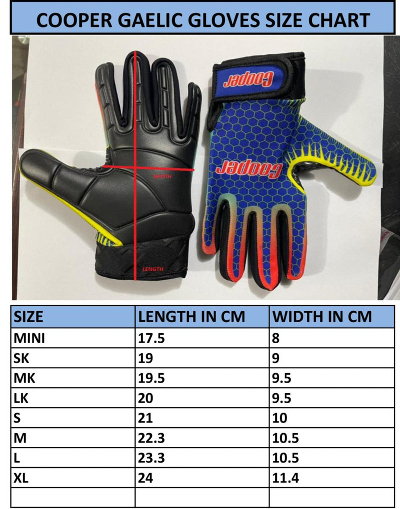 Load image into Gallery viewer, Cooper Kids Football Gloves - Blue &amp; Yellow - Cooper Leisurewear
